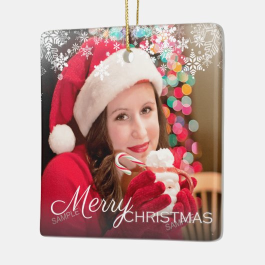 クリスマスモダン・シーズンの挨拶状 セラミックオーナメント (左)