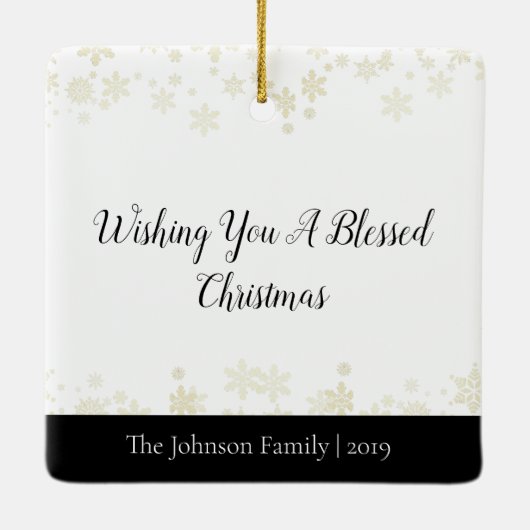 クリスマスモダン・シーズンの挨拶状 セラミックオーナメント (裏面)