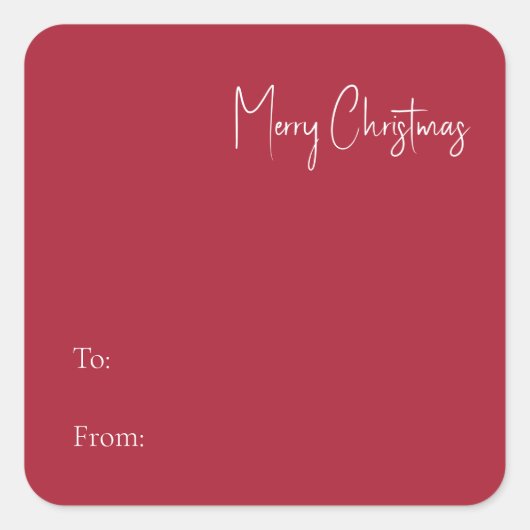 クリスマスモダン |ステッカーから赤 スクエアシール (正面)