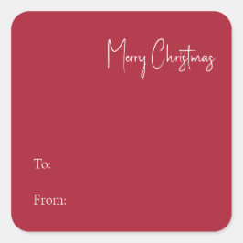 クリスマスモダン |ステッカーから赤 スクエアシール