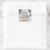 クリスマスモダン |ホリデーフォト差出人住所 スクエアシール (バッグ)