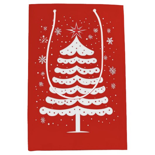 クリスマスモダン ミディアムペーパーバッグ (正面)