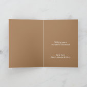 クリスマスモダン |ミニマリストグリーンと金ゴールド はっきりした シーズンカード (内部)