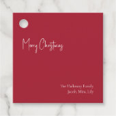 クリスマスモダン |レッドスクエアファミリーギフトラベル フェイバータグ (正面)