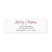 クリスマスモダン |レッドスクリプト差出人住所 ラベル (正面)