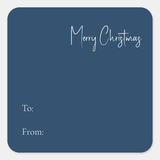 クリスマスモダン |四角ステッカーから青 スクエアシール (正面)
