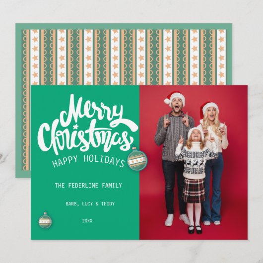 クリスマスモダン 招待状 (正面/裏面)