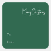 クリスマスモダン |正方形のステッカーから緑 スクエアシール (正面)