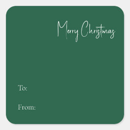 クリスマスモダン |正方形のステッカーから緑 スクエアシール