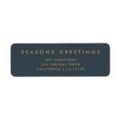 クリスマスモダン |石板グレーと金ゴールドアドレス ラベル (正面)