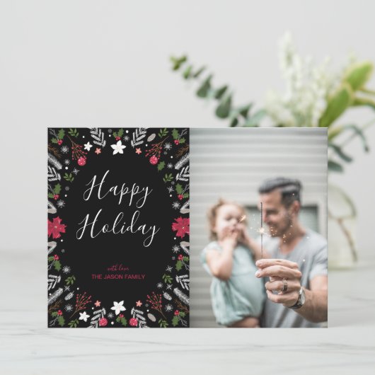 クリスマスモダン、祝日の写真グリーティングカード シーズンカード (スタンド正面)