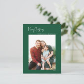 クリスマスモダン |緑の縦型独身の写真 シーズンカード (スタンド正面)
