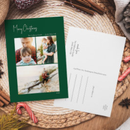 クリスマスモダン |緑(縦) 3枚の写真 シーズンポストカード