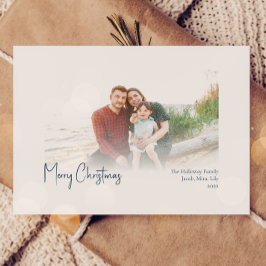 クリスマスモダン |色あせた青い写真 シーズンカード