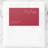 クリスマスモダン |赤いファミリーギフトラベル 長方形シール (バッグ)