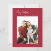 クリスマスモダン |赤い縦型独身の写真 シーズンカード (正面)