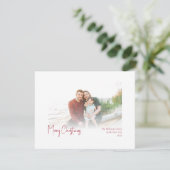 クリスマスモダン |赤い色あせたフォトホリデーカード シーズンカード (スタンド正面)