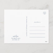 クリスマスモダン |青いスクリプト(5枚) シーズンポストカード (裏面)