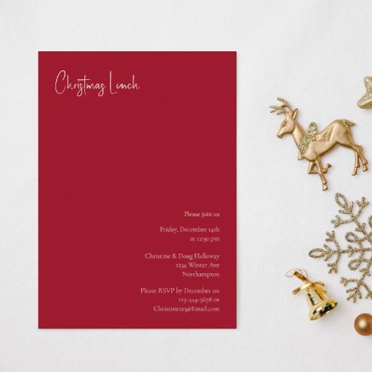 クリスマスモダン | Red Lunch 招待状