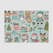 クリスマスモチーフと遊び心あふれる動物 薄葉紙 (正面)