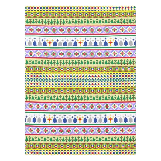 クリスマスモチーフのパターン テーブルクロス (正面)