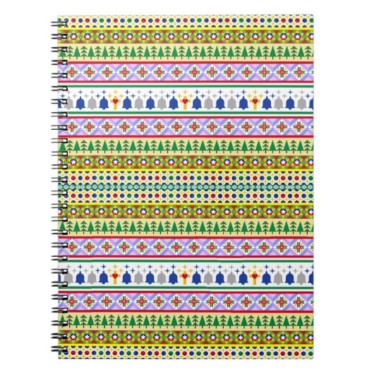 クリスマスモチーフのパターン ノートブック (正面)