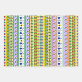 クリスマスモチーフのパターン ラッピングペーパーシート (正面)