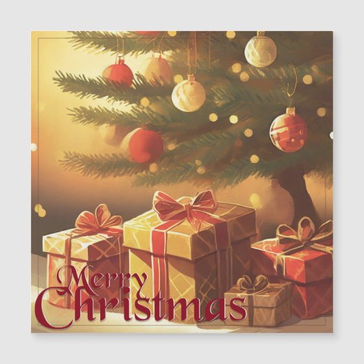 クリスマスモチーフ,クリスマスツリーの下にプレゼント付き (正面)