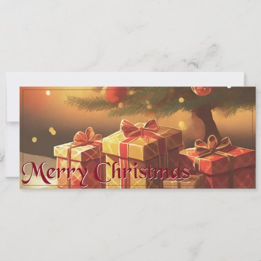 クリスマスモチーフ,クリスマスツリーの下にプレゼント付き (正面)