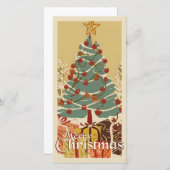 クリスマスモチーフ,クリスマスツリーの下にプレゼント付き (正面/裏面)