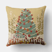 クリスマスモチーフ，クリスマスツリーの下にプレゼント付き クッション (裏面)