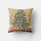 クリスマスモチーフ，クリスマスツリーの下にプレゼント付き クッション (裏面)