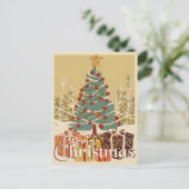 クリスマスモチーフ,クリスマスツリーの下にプレゼント付き シーズンポストカード (スタンド正面)