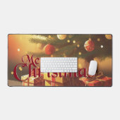 クリスマスモチーフ,クリスマスツリーの下にプレゼント付き デスクマット (キーボード&マウス)