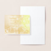 クリスマスモチーフ,クリスマスツリーの下にプレゼント付き 箔カード (ディスプレー)