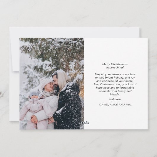 クリスマスモノクロ冬の風景の写真 シーズンカード (裏面)