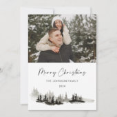 クリスマスモノクロ冬の風景の写真 シーズンカード (正面)