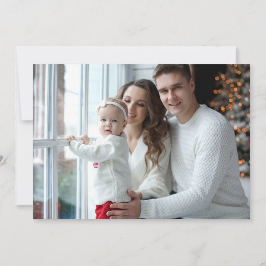 クリスマスモノクロ冬の風景フォトカード シーズンカード (正面)