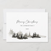 クリスマスモノクロ冬の風景写真なし シーズンカード (正面)
