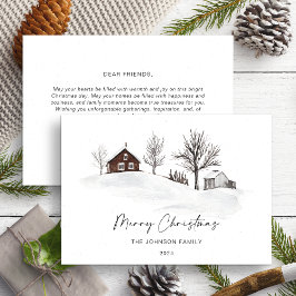 クリスマスモノクロ冬の風景写真なし シーズンカード