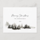 クリスマスモノクロ冬の風景写真なし ポストカード (正面)