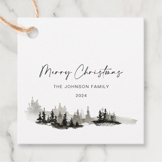 クリスマスモノクロ冬の風景 フェイバータグ (正面)