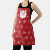クリスマスモノグラムのかわいいシンプルスノーフレーク エプロン (インサイチュ)