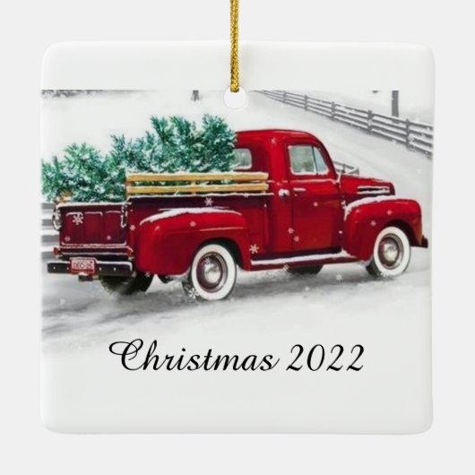 クリスマスモノグラムのオーナメント セラミックオーナメント (裏面)