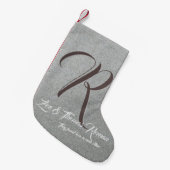 クリスマスモノグラムのストッキング スモールクリスマスストッキング (正面 (吊り時))
