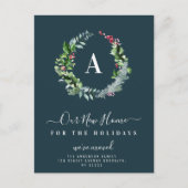 クリスマスモノグラムの動きのお知らせ ポストカード (正面)