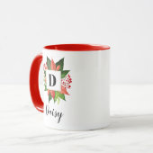 クリスマスモノグラムイニシャル名 マグカップ (正面左)