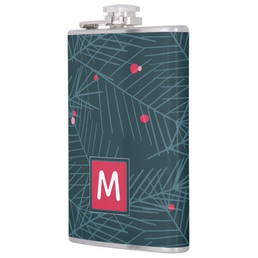 クリスマスモノグラムススススプパーソナライズされたルース フラスク (左)