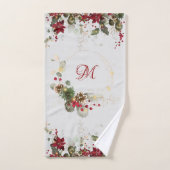 クリスマスモノグラムバスルーム用タオルセット バスタオルセット (ハンドタオル)