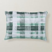 クリスマスモノグラムプレイドタータンチェックグリーンホワイトレッド アクセントクッション (裏面)